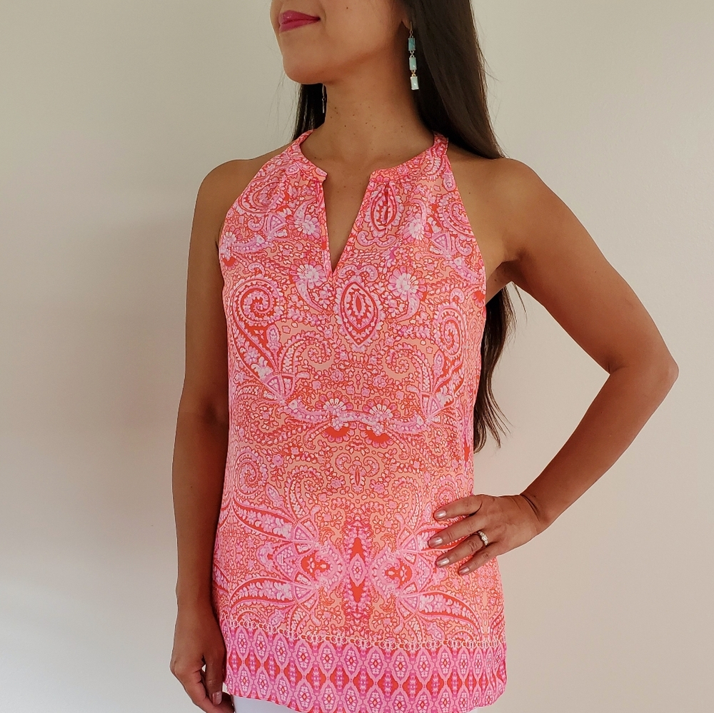 Cynthia Rowley sleeveless coral blouse